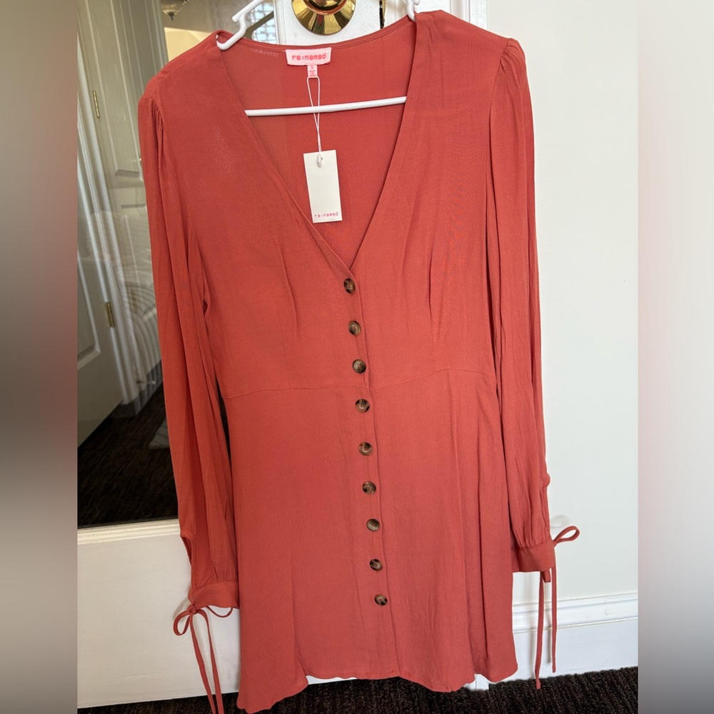 Re-named burnt orange short dress